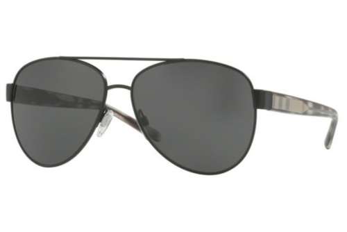 New Burberry Women's Sunglasses BE3084 100787 Matte Black Frame Gray Lens 57mm
